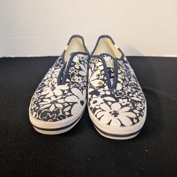 Kate Spade Navy and White Floral Slip-On Sneakers - Picture 3 of 11